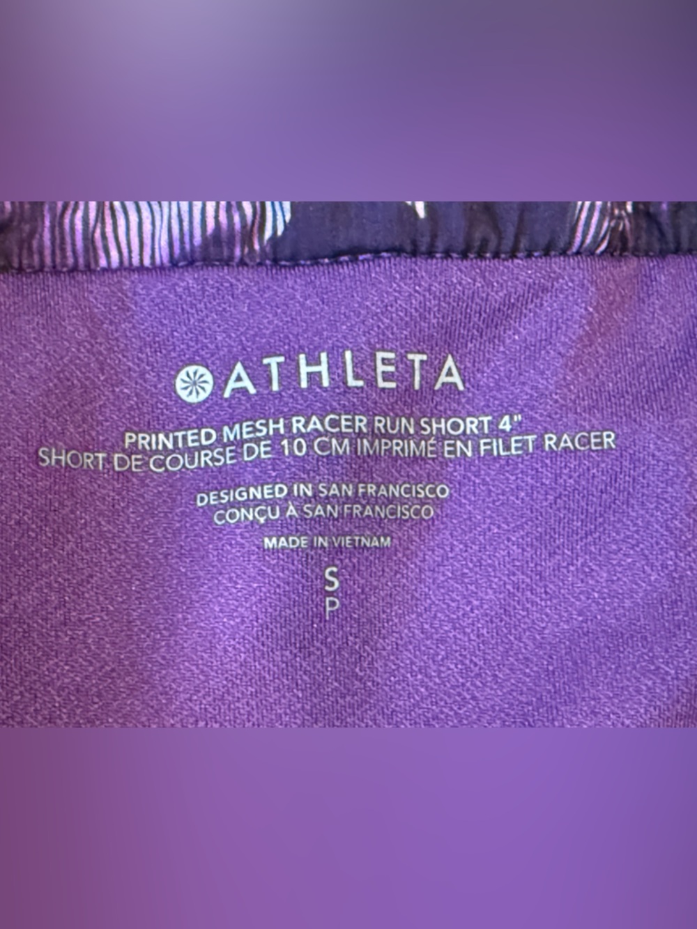 Athleta printed mesh racer run short 4“ Small - Picture 7 of 9